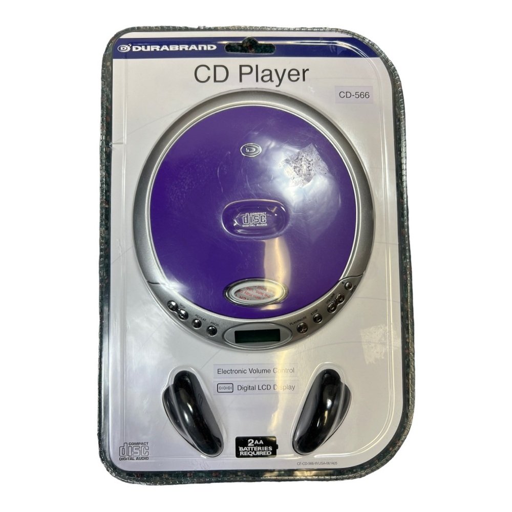 Durabrand CD-566 Portable CD Player Purple Digital LCD Display CD/CD-RW Playback